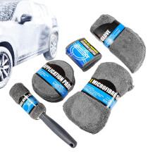 Car Cleaning Kit 9 Piece Car Wash Set with Microfiber Towels Brushes Sponges for Interior Exterior