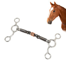 Stainless Steel Brass Gag Ring Snaffle Bit 145mm Mouthpiece for Horse Training Western Riding Control and Communication