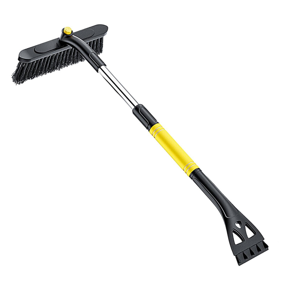 Telescoping Car Snow Brush With 360 Rotating Head And Ice Scraper For Windshield Yellow 9189345104305