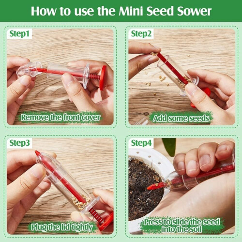 Handheld Seed Spreader with Adjustable Pressure for Precise Garden Planting and Pots 2