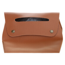 Rechthoekige Tissue Dispenser Hervulbare PU Lederen Tissue-bruin