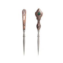 2 stuks vintage borduurpriem, naaipriemen DIY-rood brons