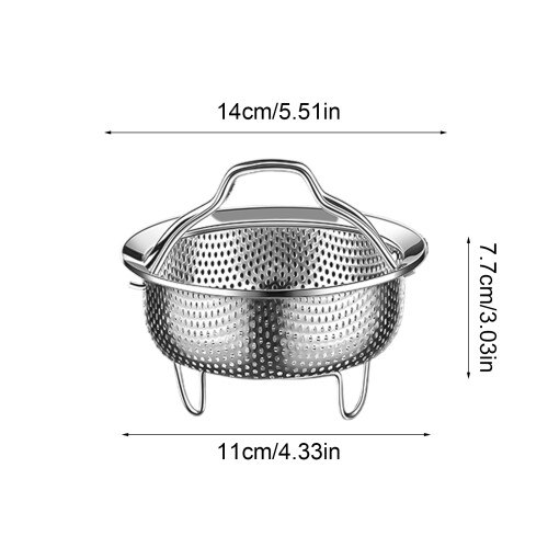 Steamers Basket with Handle Food Strainers Steaming Grid-small 2