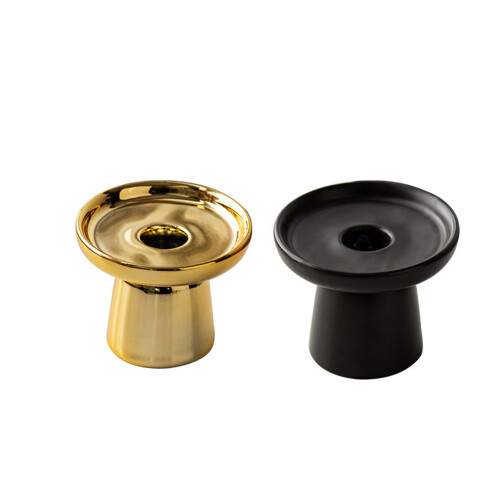 Ceramic Candle Stand Handheld Candle Holder for Dining-gold 1