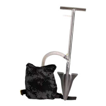 Manual Fertilizer Spreader with Bag, Stainless Steel Handheld Planter for Garden and Farm Use