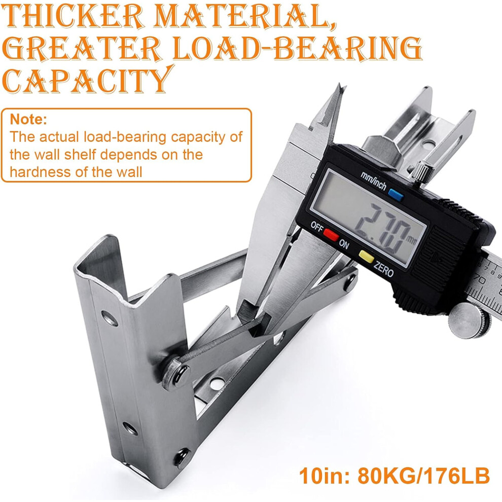 Foldable Brackets For Diy Folding Shelves, Heavy Duty Stainless Steel Support Up To 80Kg, Perfect For Space Saving Projects In Shops And Workshops 9128293415927