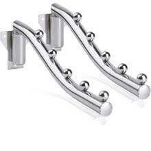 Durable Swing-Arm Closet Organizer, Stainless Steel Wall-Mounted Coat Rack, Foldable And Space-Efficient For Any Room