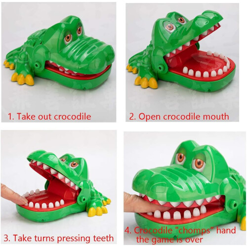 Συναρπαστικό παιχνίδι Crocodile Dentist, Press Your Luck Safe Plastic Travel Version για οικογενειακή