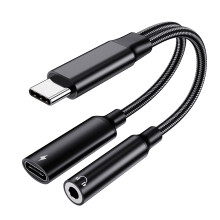 Adaptor de încărcare rapid și fiabil de 60W, soluție audio și de alimentare 2 în 1 pentru Samsung Galaxy S20S10Lite, Google Pixel, iPad Pro,