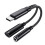 Προσαρμογέας USB-C 2 σε 1 για απρόσκοπτο ήχο και φόρτιση, πιστότητα ήχου Hi-Fi με έξυπνο 1