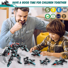 24-teiliges Transformer-Spielset „Space Fighters“, Militär-Kampfjet-Bausatz, 577-teiliges Konstruktionsspielset, ideales STEM-Spielzeuggeschenk