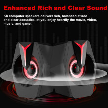 Kompakter Computerlautsprecher im Surround-Stereo-Design, fortschrittliche Soundeinheit mit Breitbandkanal, 7-farbige Beleuchtung für Musik, Filme