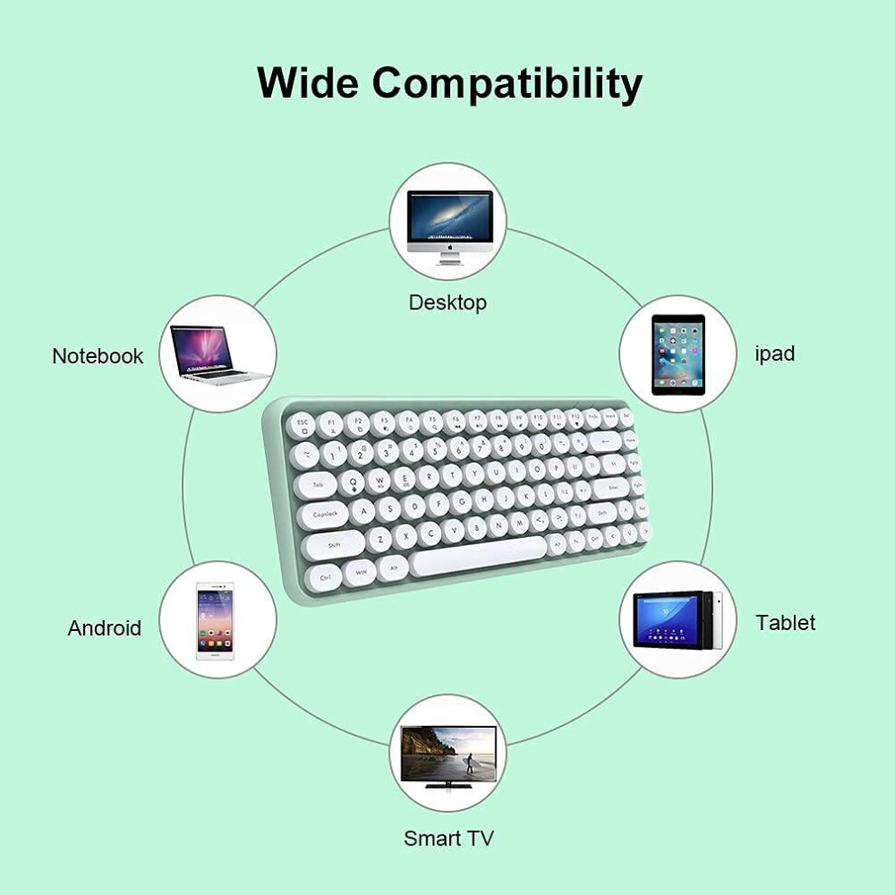 Wireless Bluetooth Keyboard, Wide Compatibility, Stable Bluetooth 5.1, Auto Power-Saving, For Ipad, Iphone, Imac, Macbook, Laptop, Pc, Tablets 9128293848527