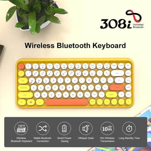 Mechanical Wireless Keyboard, Ergonomic Design For Comfortable Typing Experience, Bluetooth 5.0 Stable Connection And Interference-Free Performance, 2
