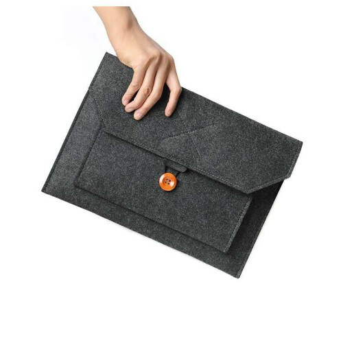 Capa protetora para laptops de 14 a 15,6 polegadas, design moderno e simples com bolsos para facilitar o armazenamento de acessórios (preta)