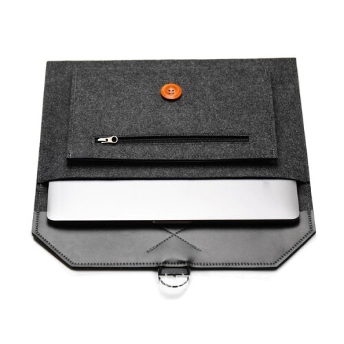 Capa protetora para laptop de 14 a 15,6 polegadas, com exterior em feltro premium, resistente a impactos, proteção completa e tamanho ajustável. 2