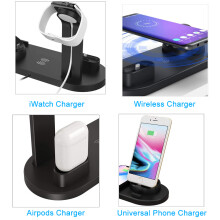 Innovatív 4 az 1-ben vezeték nélküli töltőállomás, gyors vezeték nélküli töltés több eszköz igényeihez, támogatja az iPhone, iPad,