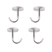 Elegante gancio a soffitto in acciaio inossidabile, gancio a forma di J per applicazioni robuste, gancio per armadietto a parete con superficie in