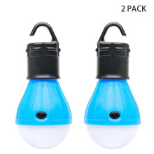 Linterna azul para acampar, funciona con pilas, ligera, con brillo ajustable, bombilla para tienda de campaña, fácil de colgar, duradera y