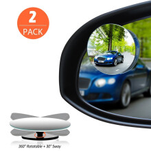 Rétroviseur d'angle mort grand angle, visibilité améliorée, rotation à 360, sans cadre, vision arrière convexe, pour voiture, SUV et camion,