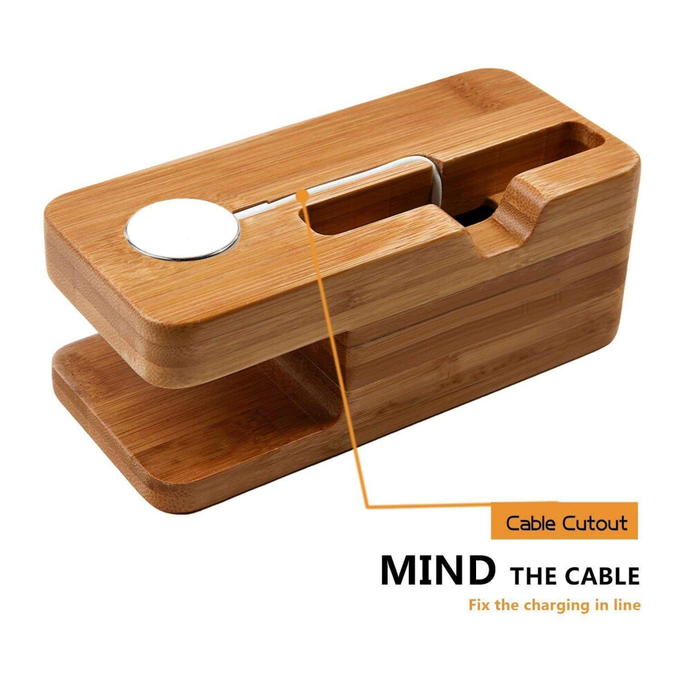 Natural Bamboo Desktop Mobile Phone Holder, Eco-Friendly Sound Amplifier Stand For Your Multi-Device Charging Needs 9405630116090