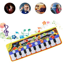 Brinquedo musical educativo para crianças pequenas, tapete musical portátil com teclado de piano de 19 teclas, dobrável e leve para diversão em
