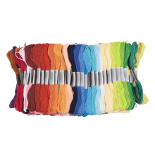 Craft Floss Set Durable Embroidery Floss Rainbow Color Cross Stitch Thread Smooth Polyester Flexible For Friendship Bracelets Crafts Widely Used DIY