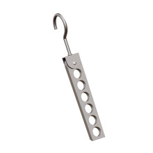 Lightweight Alloy Foldable Clothes-Gray Single hook 6 holes