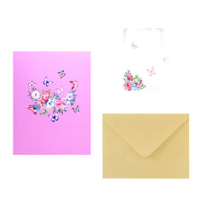 Cartes de vœux en papier tridimensionnelles, thème papillon