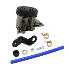 Motorcycle Brake Fluid Reservoir and Motorbike Clutch Oil Cup with Bracket, LeakProof, Gray