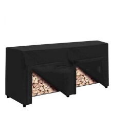 420D Waterproof Firewood Cover for Indoor Outdoor Log Rack, Windproof Dustproof Lumber Storage Protector for Garden Patio