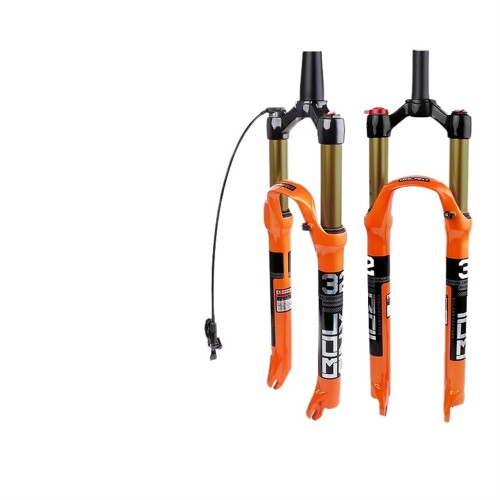 Bicycle Fork 1 Piece MTB Orange Front Suspension Straight 27.5 Remote