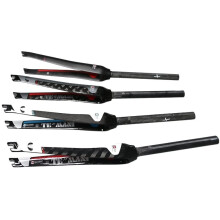 Bicycle Fork 1 Piece Road Bike Full Carbon Bicycle Fork Carbon Fork Track Fixed Gear Hard Fork Bicycle Forks (Color: Matte White Red)