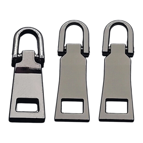 Detachable Alloy Zippers Pulls 3Pieces Replacement-gun color