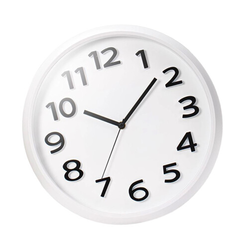 Horloge murale moderne avec chiffres 3D, mouvement-Blanc