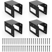 Firewood Log Rack Brackets Set of 4 Adjustable RustResistant Steel Indoor Outdoor Storage Holder