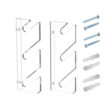 1Pair Acrylic Skateboard Storage Rack Clear and Sturdy