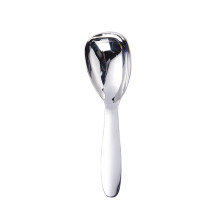 Stainsless Steels Rice Spoons Paddle Thick Short Handle-Silver