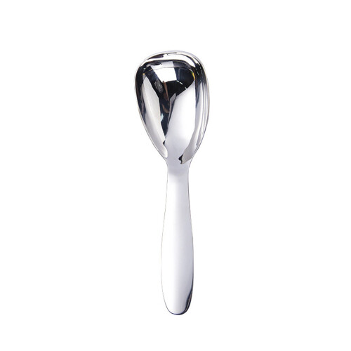 Stainsless Steels Rice Spoons Paddle Thick Short Handle-Silver