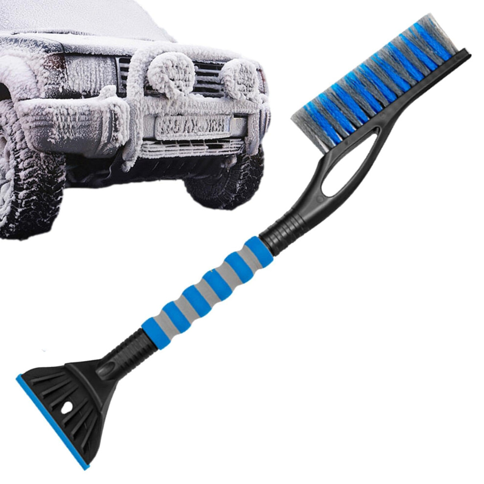 Car Snow Brush With Ice Scraper, Wide Shovel Surface, Ergonomic Grip For Suv And Truck, Blue 9189345105340