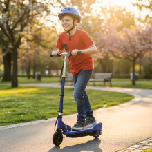 HOMCOM Foldable Kids Electric Scooter, for Ages 7-14 Years, Blue