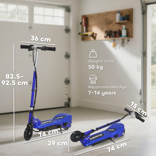 Homcom HOMCOM Foldable Kids Electric Scooter, for Ages 7-14 Years, Blue 2