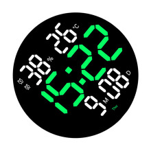 Horloge murale télécommandée, grand écran LED, réveil pour-C