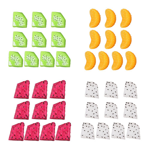 10PCS Small Artificial Fruit Slices Realistic-red dragon fruit 1