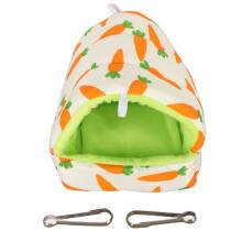 Casinha aconchegante para hamsters de pequeno porte, caverna para porquinhos-da-índia com design semiaberto, forro de pelúcia macio e ninho quente