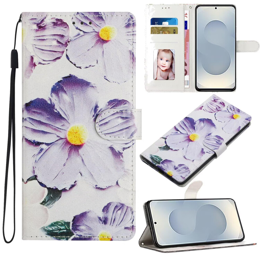Leather Wallet Case With 360 Kickstand, Magnetic Card Holder, Shockproof Flip Cover Flowers For Ulefone Note 14 Purple 9412369277848