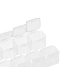 4Pcs Transparent Plastic Organizer Box 28 Grids Jewelry Storage