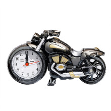 Retro Alarm Clock with Motorcycle Design, Silent Non Ticking Vintage Tabletop Clock, Motorcycle Model Desktop Alarm Clock with Battery Operated Quartz