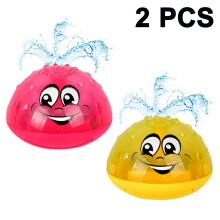 Niedliche Badespielzeuge mit Smiley-Gesicht für Kleinkinder von 1-3 Jahren, automatische Wassersprüh-Badewannenspielzeuge, LED-Leuchtspielzeuge