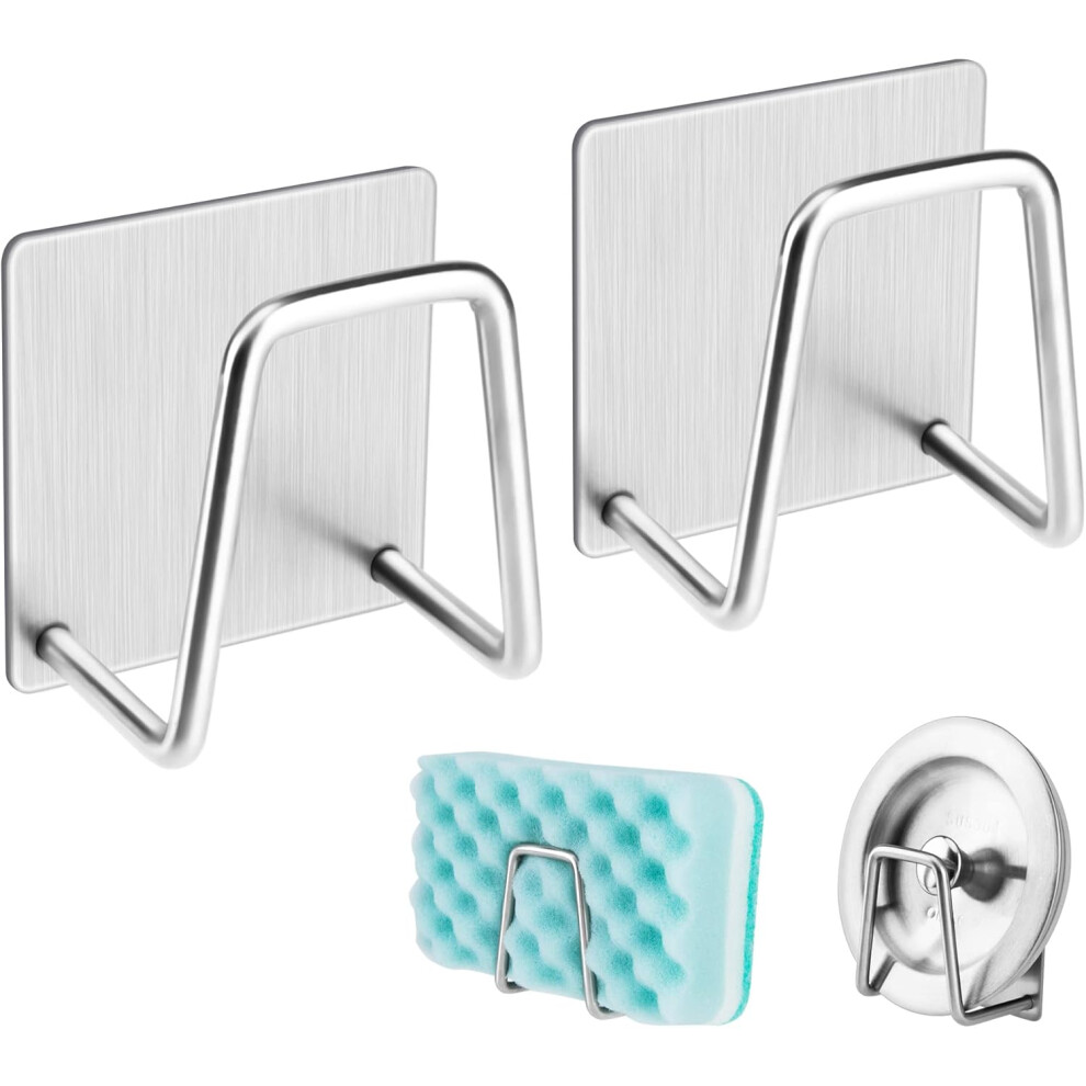 Innovative Kitchen Solution, Adhesive Sponge Holder For A Clutter-Free Sink, Stylish Modern Design With Sus304 Stainless Steel, Waterproof 9128293733694